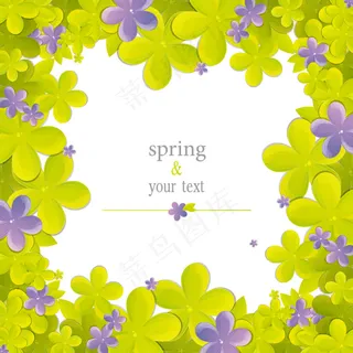 卡通花朵边框装饰 春季主题