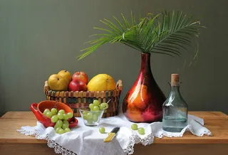 数码静物油画图片