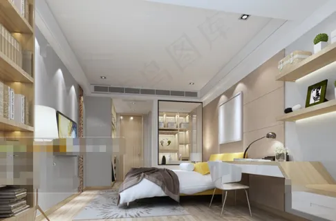 华丽卧室设计3D模型素材免费下载