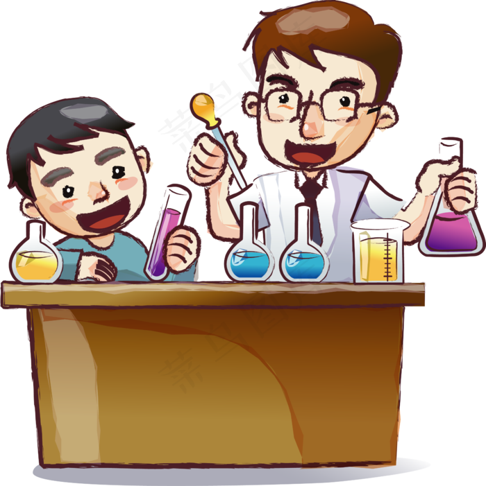 科学化学实验人物PNG透明背景素材