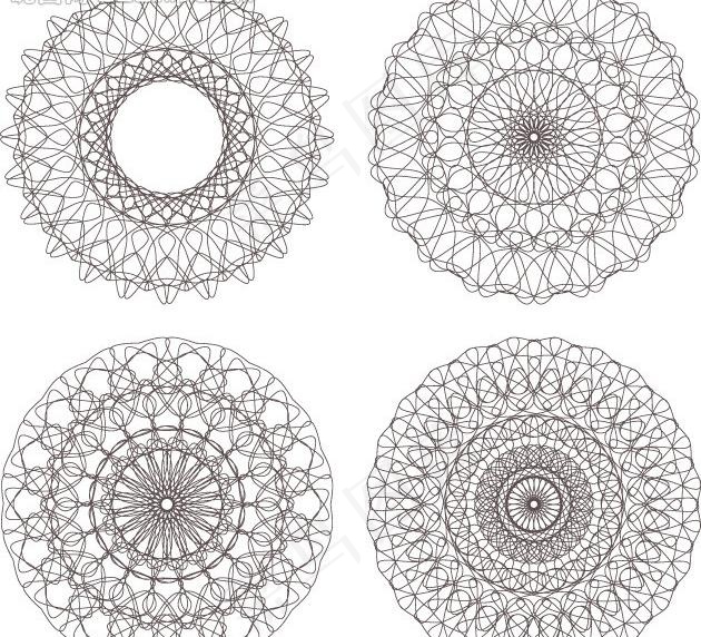 欧式防伪花纹矢量素材图片