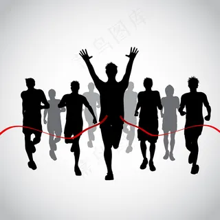 男人赛车的剪影