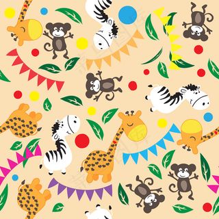 卡通动物背景矢量素材