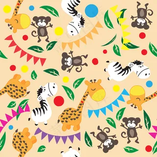 卡通动物背景矢量素材