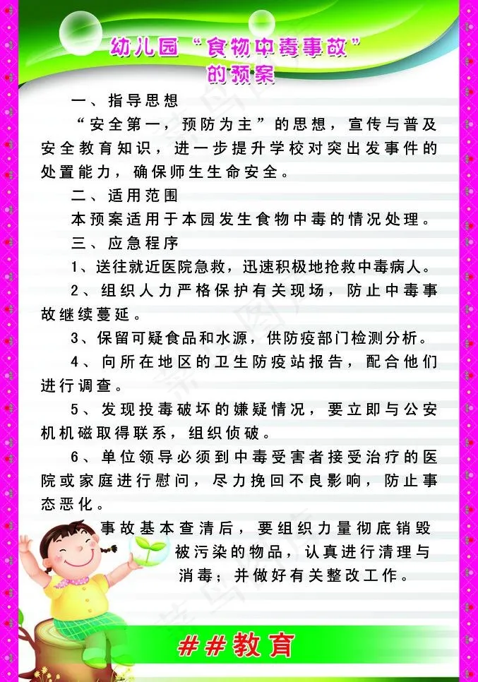 幼儿园制度图片psd模版下载