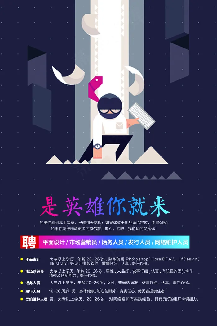 企业公司招聘海报模板版面设计(7087X10630(DPI:300))psd模版下载