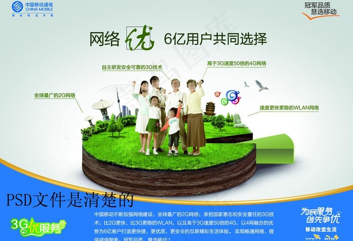 移动优化网络图片psd模版下载