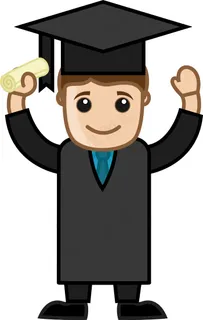 毕业成功-卡通办公矢量插画