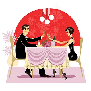 约会干杯的情侣