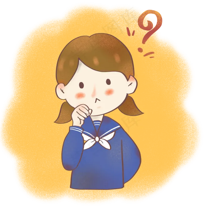 思考水手服女孩免抠元素思考水手服女孩免抠元素psd模版下载