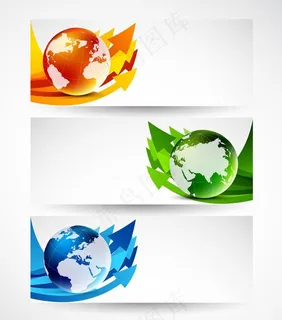 动感箭头地球条幅banner图片