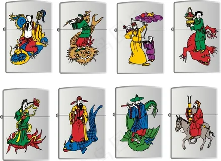 八仙过海煤油打火机图案