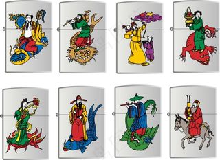 八仙过海煤油打火机图案