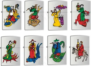 八仙过海煤油打火机图案