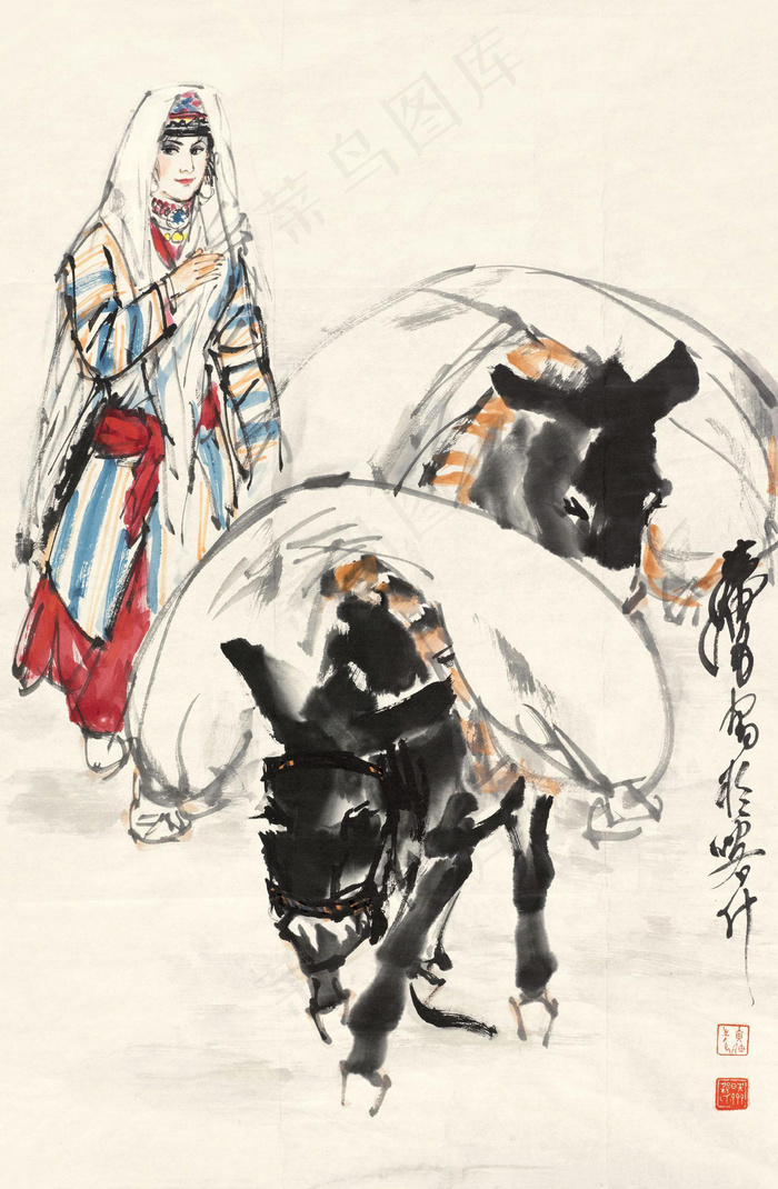赶驴图图片
