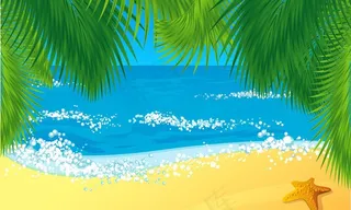 沙滩海洋夏日风景图片