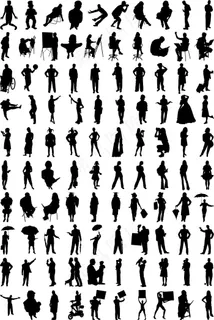 100个矢量人物剪影素材