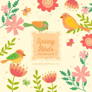 可爱的春天鸟背景