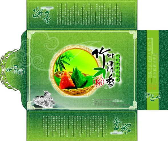 端午节粽子包装素材cdr矢量模版下载
