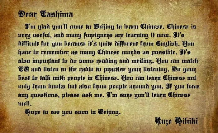 哥特体英文信件图片