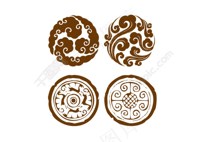 中国风 古典 圆形祥云