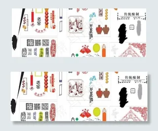 酒盒包装元素图片