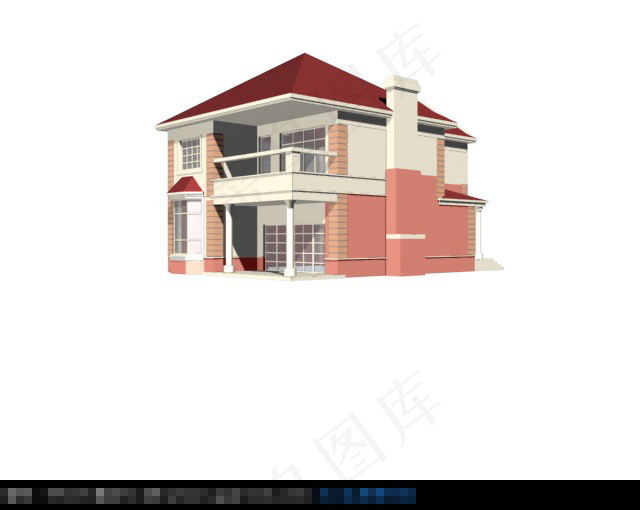 别致高档别墅 建筑模型