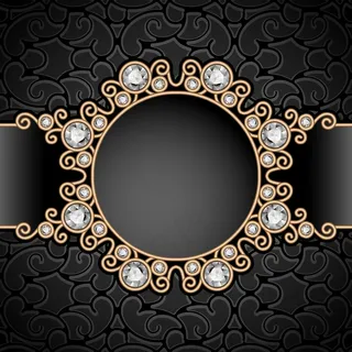 金色水晶欧式花纹边框相框矢量素材