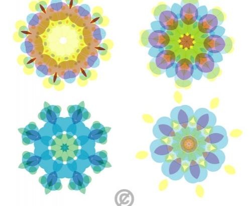五颜六色的花朵矢量集eps,ai矢量模版下载