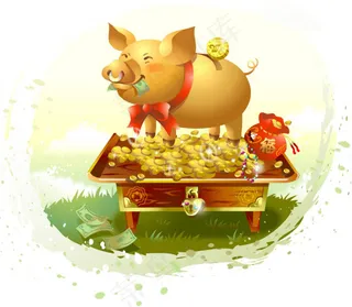 金币上的金猪
