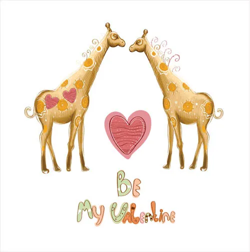 可爱的长颈鹿矢量素材eps,ai矢量模版下载