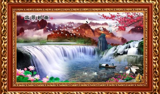 最新款 中堂画 壁画图片