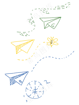 纸飞机一排纸飞机飞翔卡通儿童节纸飞机一排纸飞机飞翔卡通儿童节