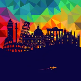 彩色城市建筑设计矢量图