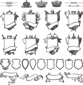 古典中世纪元素矢量素材