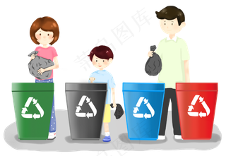 垃圾分类丢垃圾,免抠元素