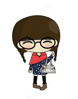 卡通人物矢量图小女孩