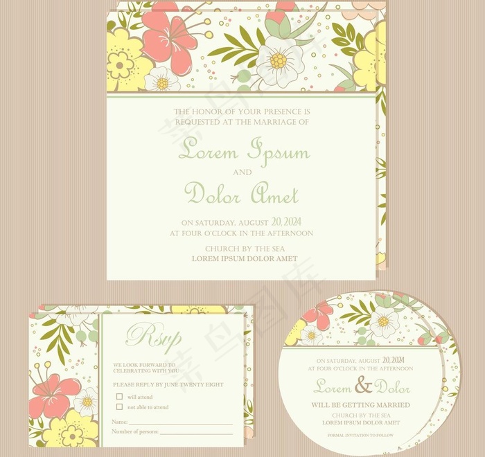 婚礼邀请卡图片