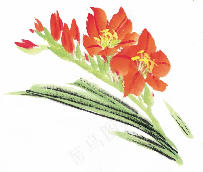 花卉图案水墨画设计元素
