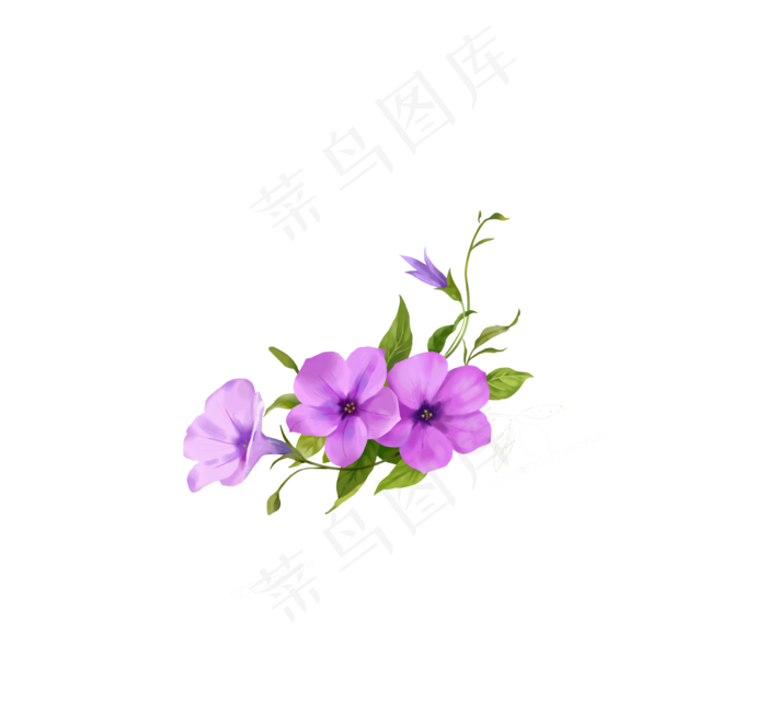 手绘卡通花朵装饰素材