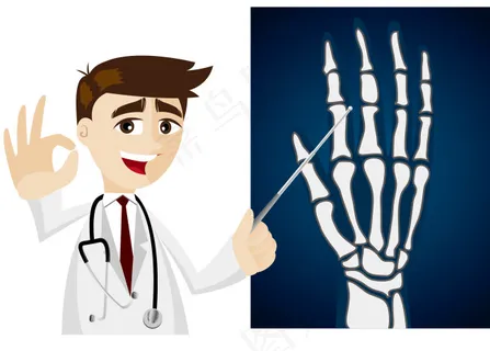 指着手骨的医生图片