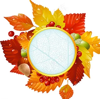 秋季边框矢量素材图片