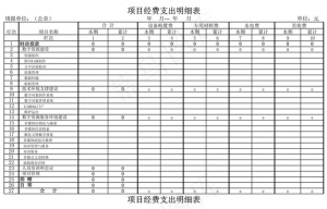 项目经费支出明细表