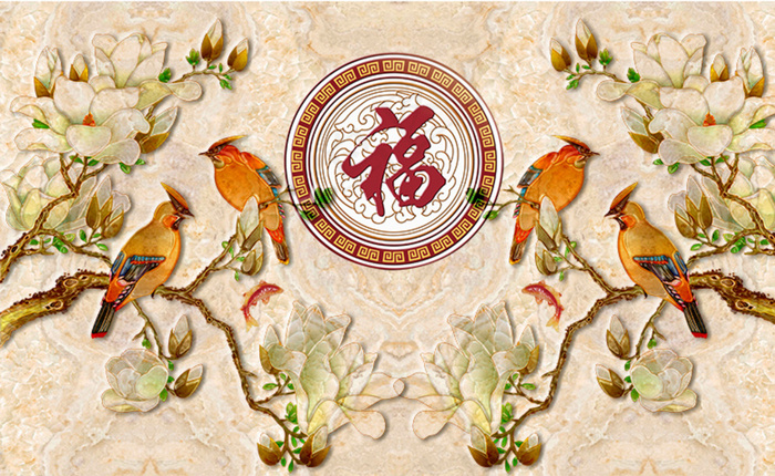 兰花大理石背景墙图片(9071X5669(DPI:72))psd模版下载