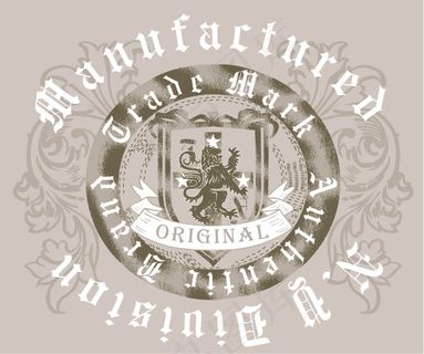 圆形立狮徽章创意AI图案下载