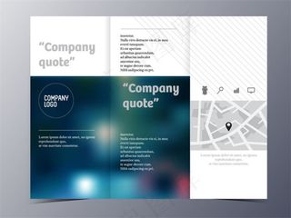 蓝色光晕三折页图片