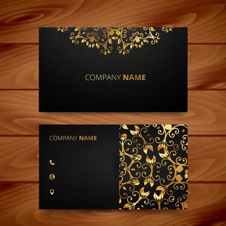 金色欧式花纹名片