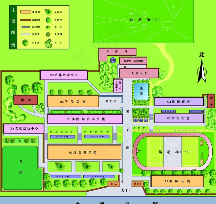 学校平面图图片(5315X5315(DPI:90))psd模版下载