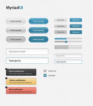 一套蓝灰色的UI控件元素