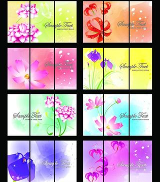 梦幻花卉移门图案PSD素材